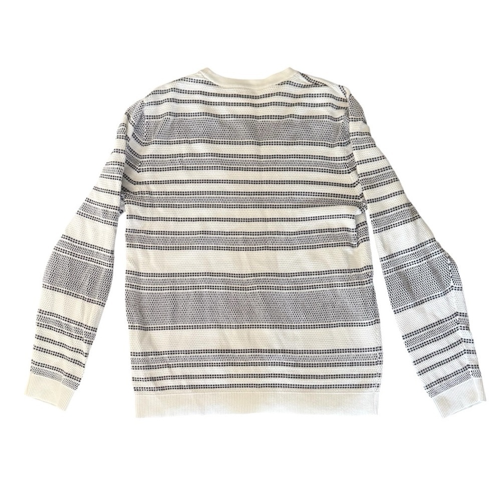 Reiss women’s cotton knit stitch navy stripe white nautical sweater Sz Large - Picture 2 of 5